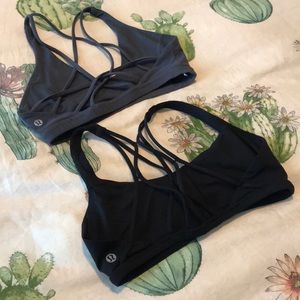 Lululemon Black and Grey Sports Bra - Size 4